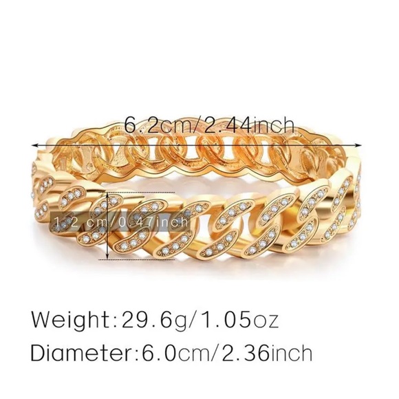 Gold Plated Rhinestone Alloy Chain Bracelet - Picture 4 of 5